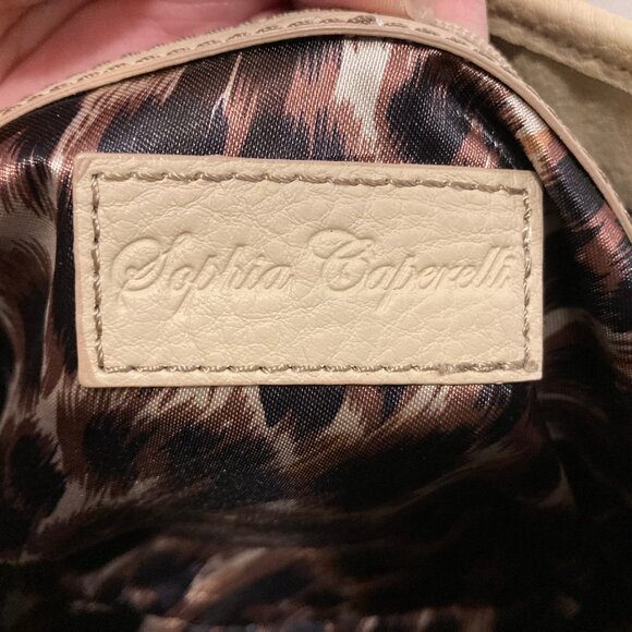 Vintage Sophia Capperelli Monogram Leather Bag with Leopard insides - Picture 4 of 4